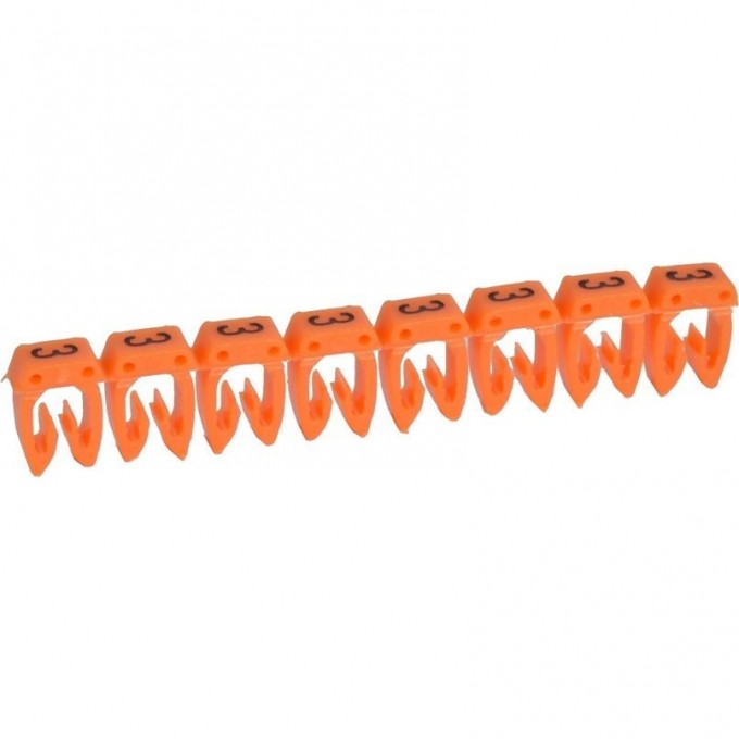 Маркер LEGRAND CAB 3 для кабеля 1,5-2,5 мм² цифра 3 оранжевый 038223