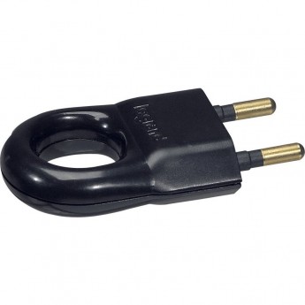 Вилка LEGRAND 2К серия Элиум 6 А с кольцом пластик чёрный