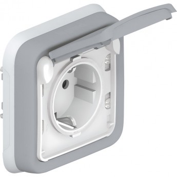 Розетка LEGRAND Plexo 2К+3 немецкий стандарт с винтовыми зажимами серый 16 A 250 В серый