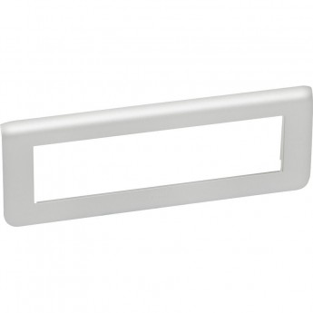 Рамка LEGRAND пластиковая Mosaic 8 модулей Алюминий