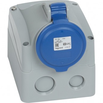 Розетка LEGRAND накладная 32А 2К+З 230 В IP 44 серый