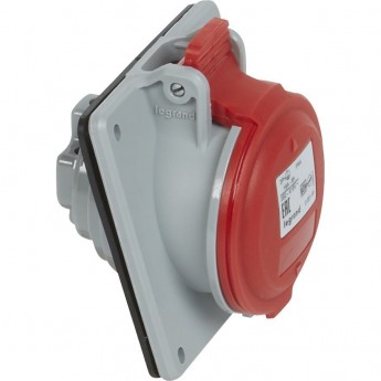 Розетка LEGRAND встраиваемая 16А 3К+З 380 В IP 44 серый