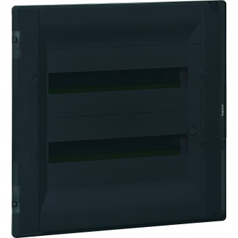 Распределительный щиток LEGRAND Practibox³ скрытого монтажа IP 40 IK 07 2 рейки 36 модулей с клеммниками заземления и нейтрали прозрачная дверь