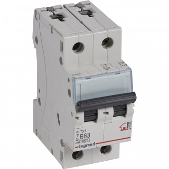 Автоматический выключатель LEGRAND TX³ 6000 6 кА тип B 2П 230/400 В 63А 2 модуля белый