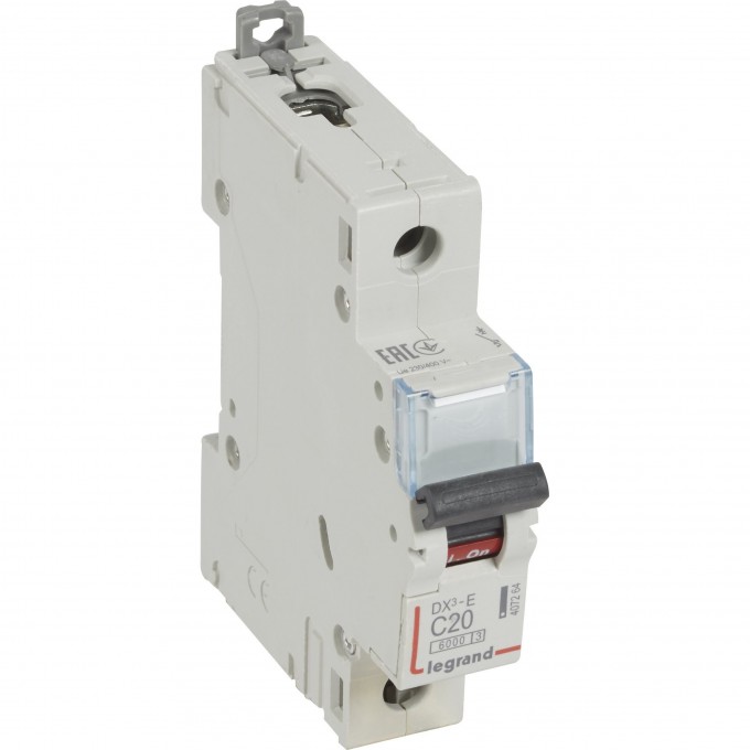 Автоматический выключатель LEGRAND DX³-E 6000 6 кА тип C 1П 230/400 В 20А 1 модуль белый 407264