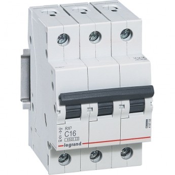 Автоматический выключатель LEGRAND RX3 4,5кА 6А 3П тип C белый