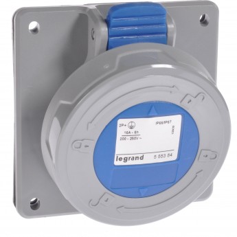 Встраиваемая розетка LEGRAND P17 Tempra Pro IP 66/67 200/250 В 16 A 2К+З