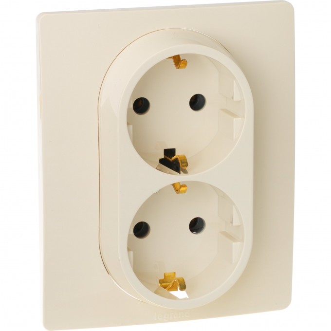 Розетка LEGRAND 2 x 2К+З немецкий стандарт 16 А 250 В Etika слоновая кость 672323