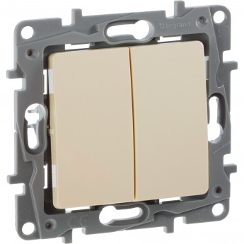 Выключатель LEGRAND Etika двухклавишный 10 A 250 В слоновая кость