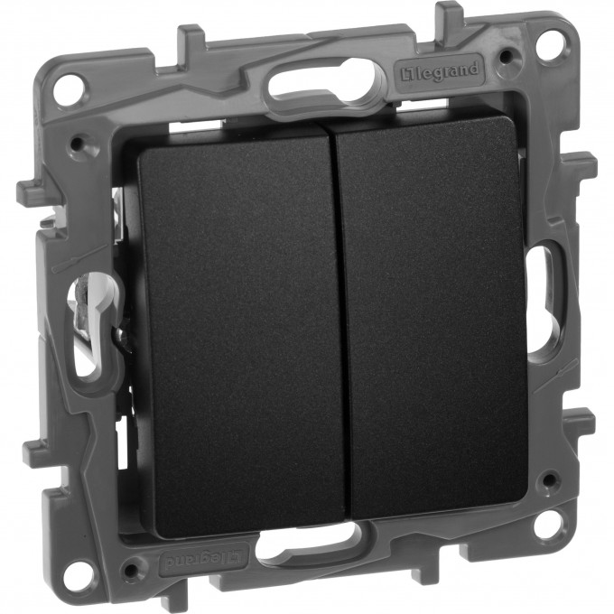 Выключатель/переключатель LEGRAND двухклавишный Etika Plus 10 A 250 В антрацит 672612