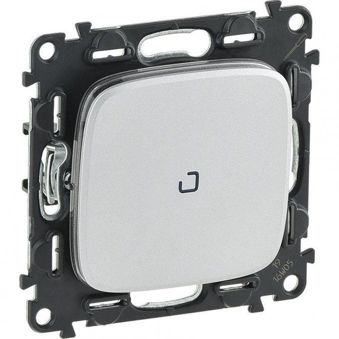 Переключатель LEGRAND Valena ALLURE 10АХ 250В с подсветкой с лицевой панелью безвинтовые зажимы алюминий 752926