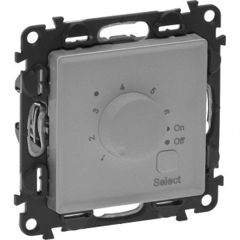 Термостат LEGRAND Valena IN'MATIC для теплых полов с датчиком 16А 250В винтовые зажимы с лицевой панелью алюминий