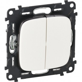 Выключатель Valena ALLURE двухклавишный 10А 250В с лицевой панелью безвинтовые зажимы белый Выключатель Valena ALLURE двухклавишный 10А 250В с лицевой панелью безвинтовые зажимы белый