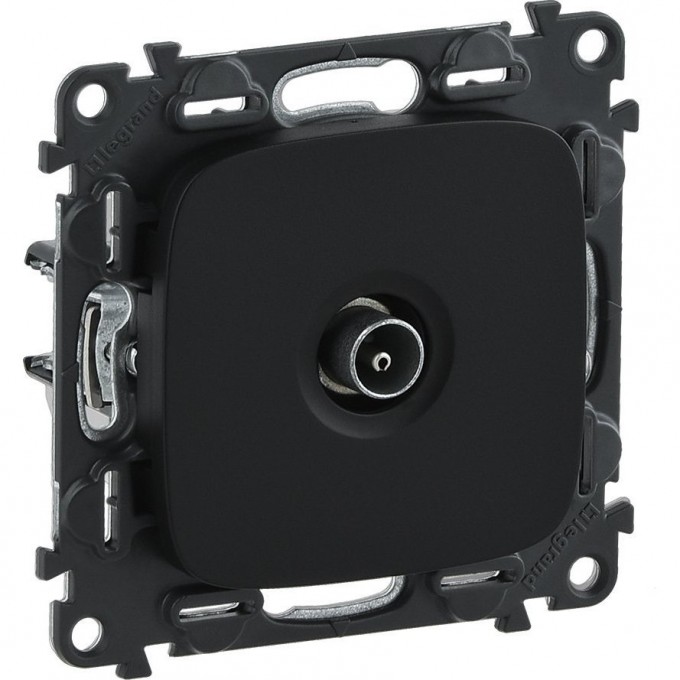 Розетка LEGRAND Valena ALLURE ТВ оконечная 10дБ 0-862 МГц с лицевой панелью антрацит 753970