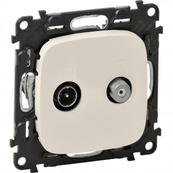 Розетка LEGRAND Valena ALLURE TV-SAT двухкабельная с лицевой панелью слоновая кость Розетка LEGRAND Valena ALLURE TV-SAT двухкабельная с лицевой панелью слоновая кость