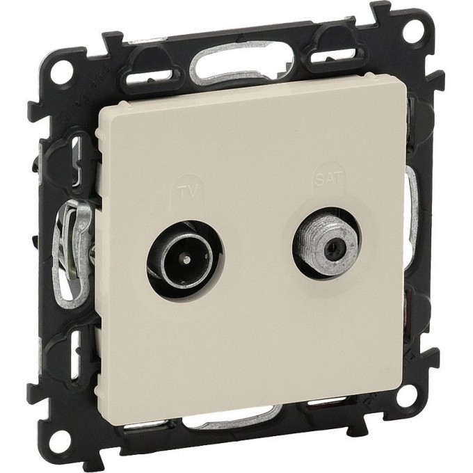 Розетка LEGRAND Valena LIFE оконечная TV-SAT 10дБ диапазоны 5-862МГц/950-2400 МГц с лицевой панелью слоновая кость 753562