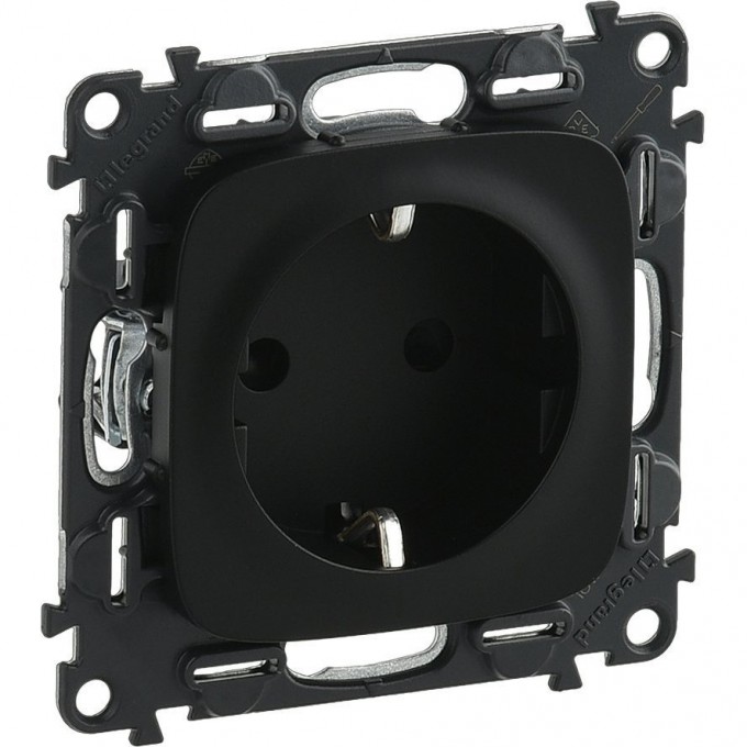 Силовая розетка LEGRAND Valena ALLURE 2К+З 16А 250В винтовые зажимы антрацит 753945