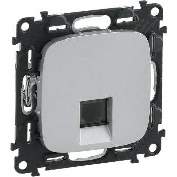 Телефонная розетка LEGRAND Valena ALLURE RJ11 одиночная с лицевой панелью алюминий Телефонная розетка LEGRAND Valena ALLURE RJ11 одиночная с лицевой панелью алюминий