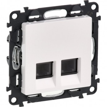 Телефонная розетка LEGRAND Valena LIFE RJ11 двойная с лицевой панелью белый