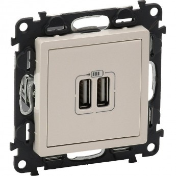 Зарядное устройство LEGRAND Valena LIFE с двумя USB-разъемами 240В/5В 1500мА с лицевой панелью слоновая кость