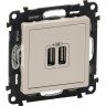 Зарядное устройство LEGRAND Valena LIFE с двумя USB-разъемами 240В/5В 1500мА с лицевой панелью слоновая кость 753512