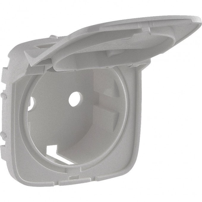 Лицевая панель LEGRAND Valena ALLURE для розетки 2К+З с крышкой алюминий 754847