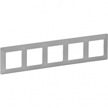Рамка LEGRAND Valena LIFE "Алюминий", 5-постовая универсальная, белый