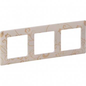Рамка LEGRAND Valena LIFE "Ампир бежевый", 3-постовая универсальная, бежевый