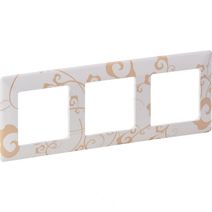 Рамка LEGRAND Valena LIFE "Ампир белый", 3-постовая универсальная, кремово-белая 754103