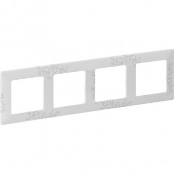 Рамка LEGRAND Valena LIFE "Эл Грей", 4-постовая универсальная, белый
