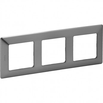 Рамка LEGRAND Valena LIFE "Сталь", 3-постовая универсальная, нержавеющая сталь Рамка LEGRAND Valena LIFE "Сталь", 3-постовая универсальная, нержавеющая сталь