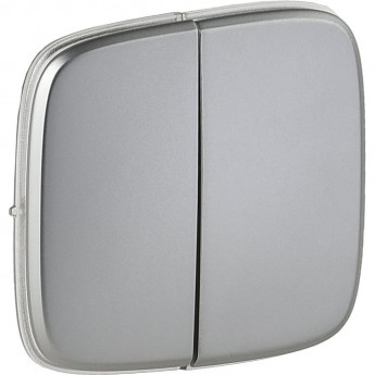 Лицевая панель LEGRAND Valena ALLURE для двухклавишного выключателя полированная сталь Лицевая панель LEGRAND Valena ALLURE для двухклавишного выключателя полированная сталь