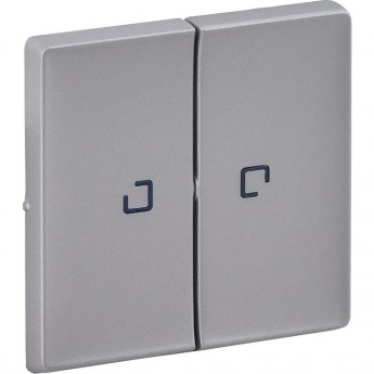 Лицевая панель LEGRAND Valena LIFE для выключателя двухклавишного с подсветкой алюминий