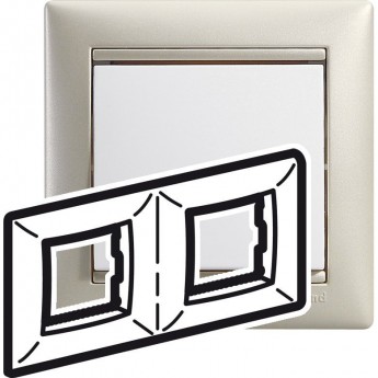 Рамка LEGRAND Valena 2 поста вертикальный и горизонтальный монтаж жемчужный