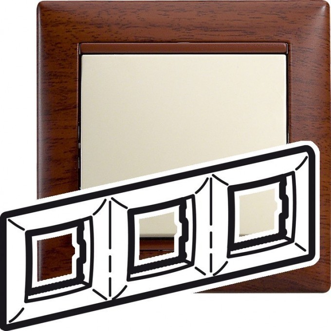 Рамка LEGRAND Valena 3 поста тонированное дерево 770313