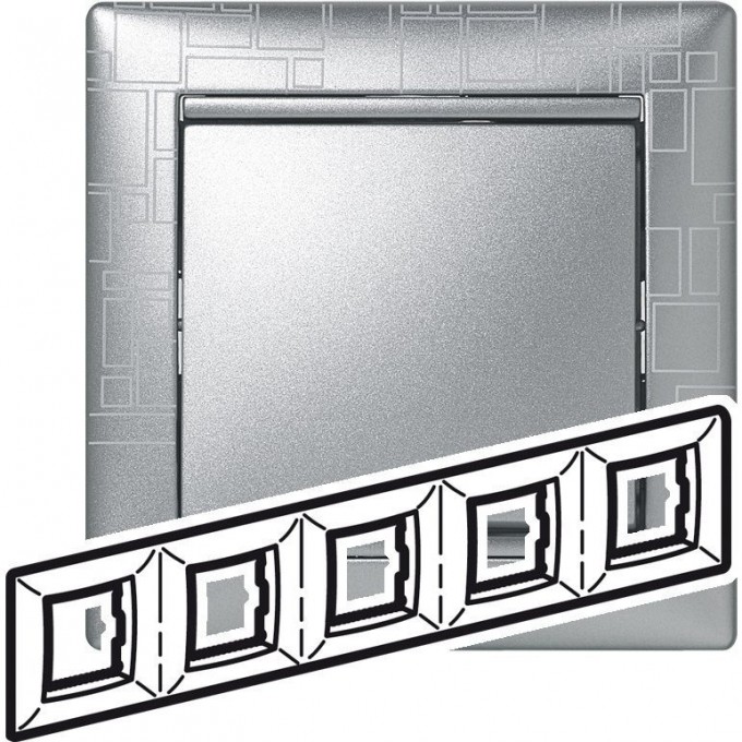 Рамка LEGRAND Valena 5 постов алюминий модерн 770345