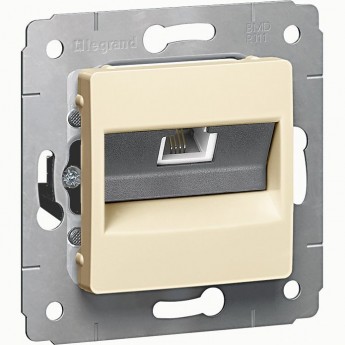 Телефонная розетка LEGRAND Cariva RJ11 4 контакта 1 выход слоновая кость