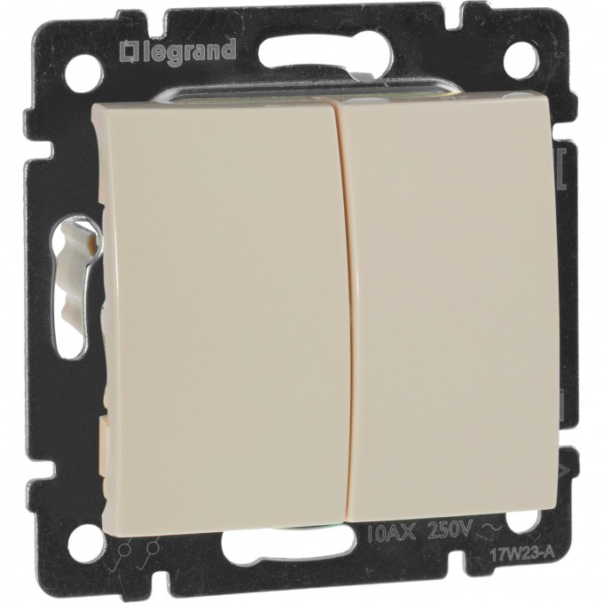 Переключатель LEGRAND Valena на два направления двухклавишный 10 A 250 В слоновая кость 774308