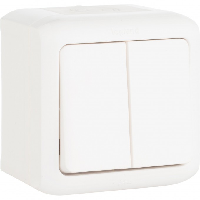Двухклавишный переключатель LEGRAND на 2 направления 10 A 250 В Quteo IP 44 белый 782301