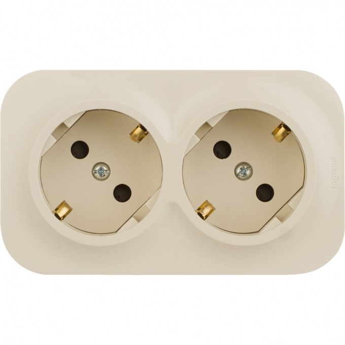 Розеточный блок LEGRAND 2 x 2К+З с защитными шторками 16 A 250 В Quteo IP 20 слоновая кость 782253