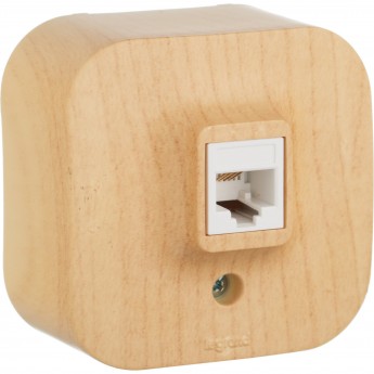 Телефонная розетка LEGRAND RJ11 Quteo IP 20 дерево