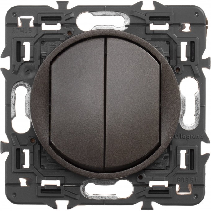 Переключатель LEGRAND Celiane 2 клавишный на 2 направления цвет графит SET-2-067001-15