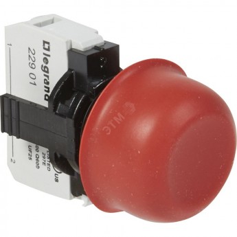 Кнопка грибовидная в сборе LEGRAND с потайным толкателем, защитным колпачком, НЗ