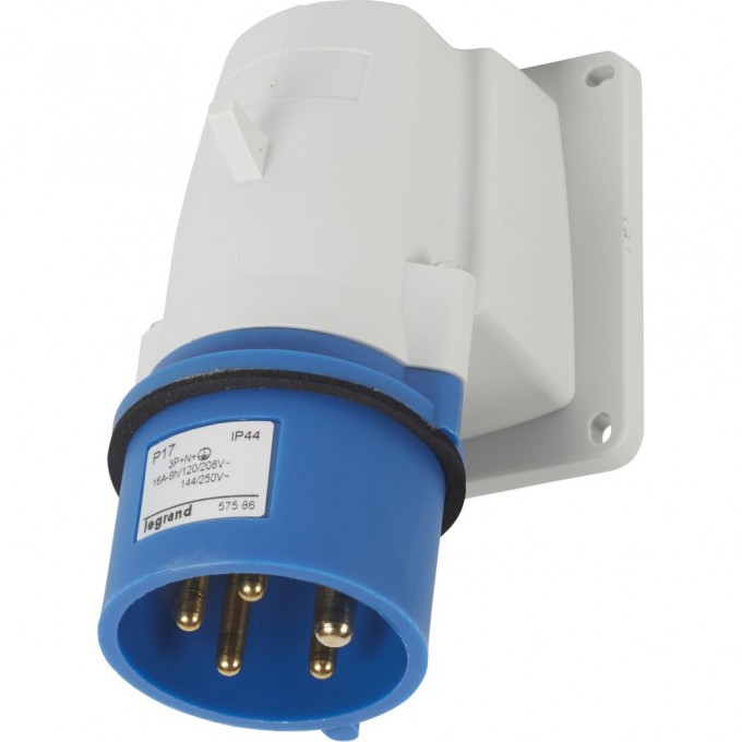 Накладная вилка LEGRAND P17 Tempra Pro IP 44 200/250 В 32 A 2К+З 058284