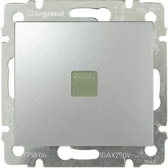 Переключатель LEGRAND Valena промежуточный с подсветкой 10 A 250 В алюминий