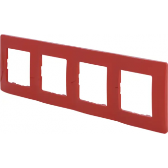 Рамка LEGRAND Etika 4 поста красный