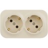 Розетка LEGRAND 2-м ОП Quteo 16А IP20 250В 2х2P+E с заземлением, защитные шторки, слоновая кость 782267