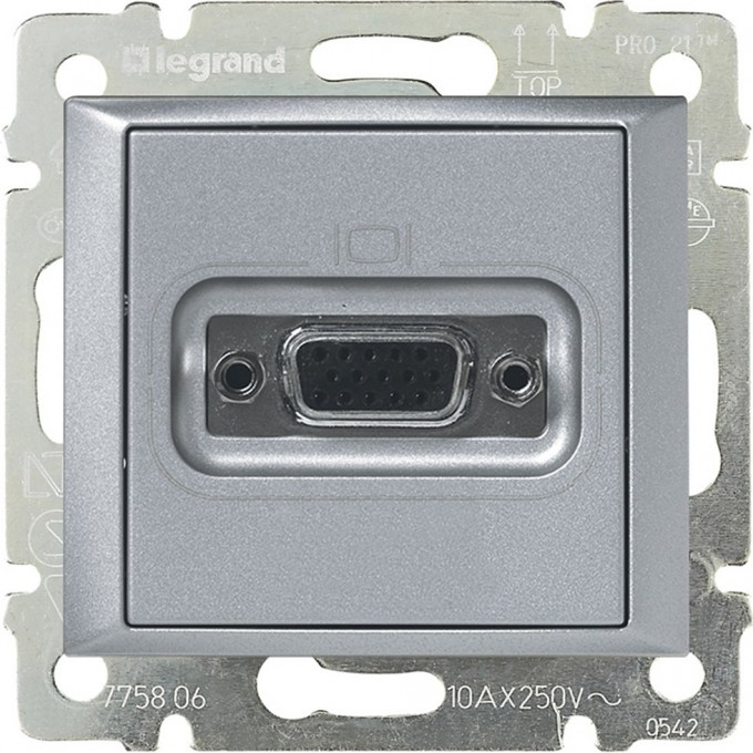 Розетка LEGRAND HD 15 для видеоустройств Valena алюминий 770283