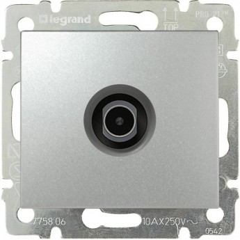 ТВ розетка LEGRAND Valena оконечная 10 дБ 2400 МГц алюминий ТВ розетка LEGRAND Valena оконечная 10 дБ 2400 МГц алюминий