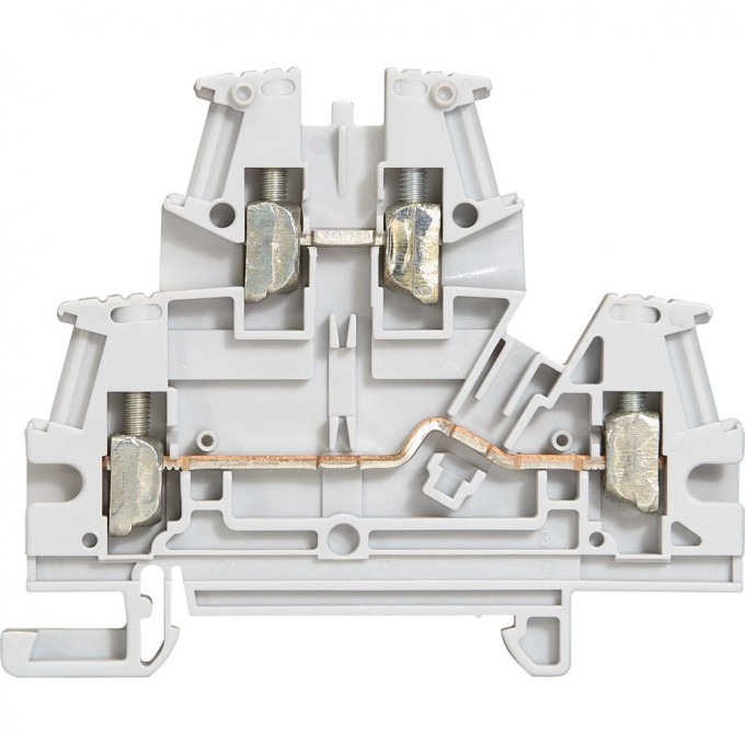 Винтовая клемма LEGRAND Viking 3 - двухполюсная - двухъярусная - шаг 6 мм - серый 37168